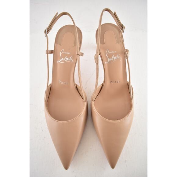 Christian Louboutin Condoroline 55 Blush Nude Leather Slingback Heel Pump 38 - Picture 6 of 13